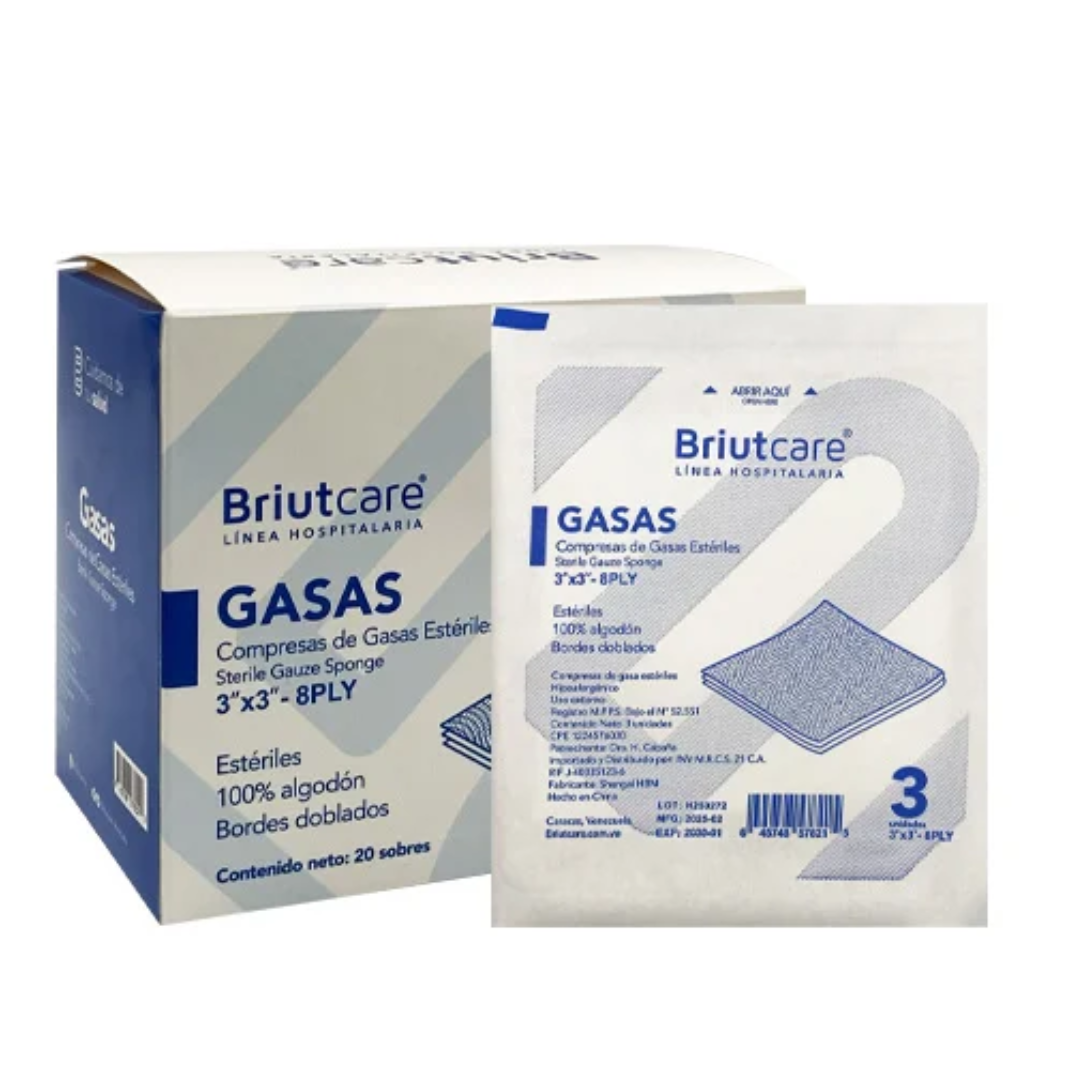 GASA ESTERIL 2X2 CAJA X 1 SOBRE BRUITCARE